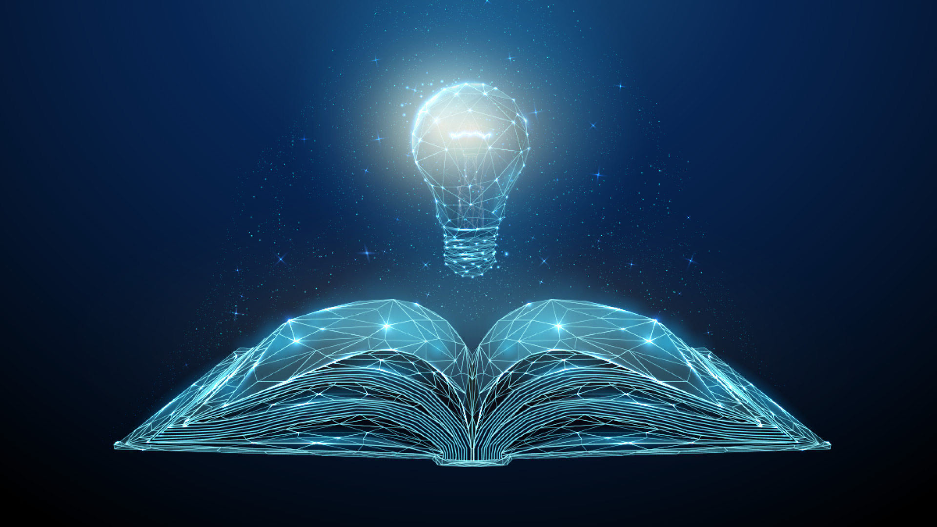 Digital book with light bulb floating above (Credit: iStock.com/Alena Butusava)