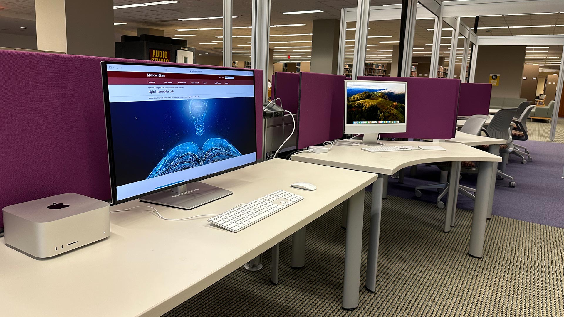 View of two computers and monitors